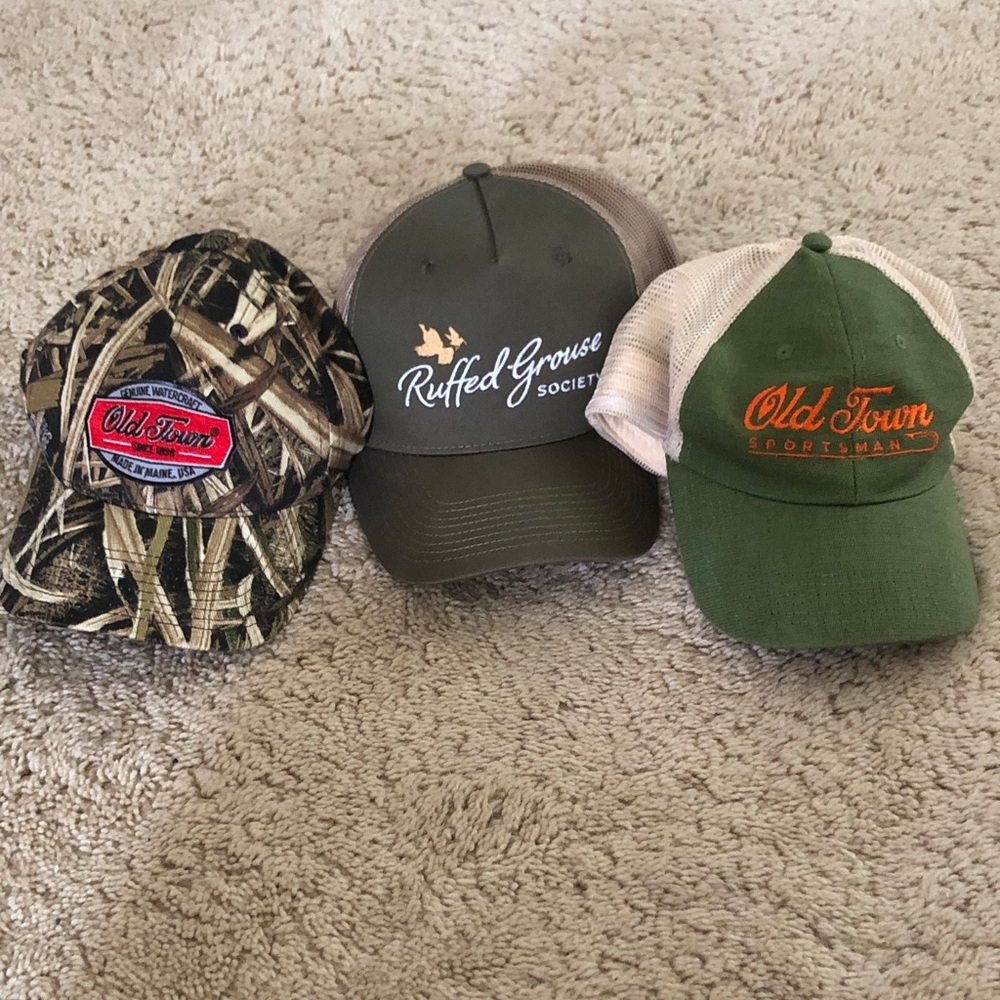 Three outdoor sports caps